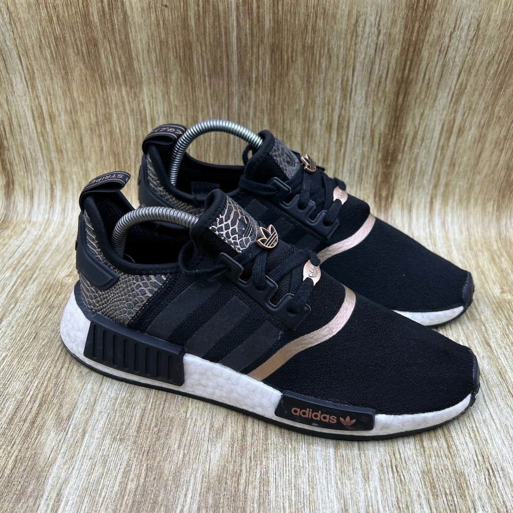 Adidas NMD R1 Sneakers Women's Size 9 Black Rose Gold Shoes Athletic GY6300